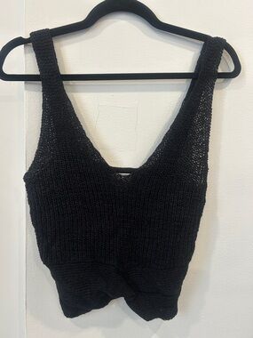Ardene Black Knit Crop Tank Top